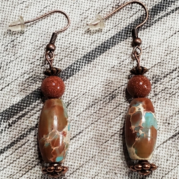 New Goldstone & Coppertone earrings - Picture 2 of 4